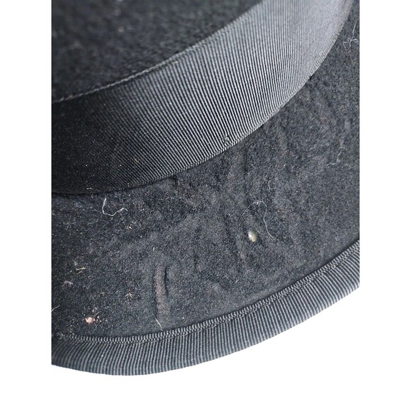 Vintage 1970 Perry Co. Sequi-Centennial  1820-1970 Black Wool Felt Hat - 7 3/8 - Picture 6 of 8